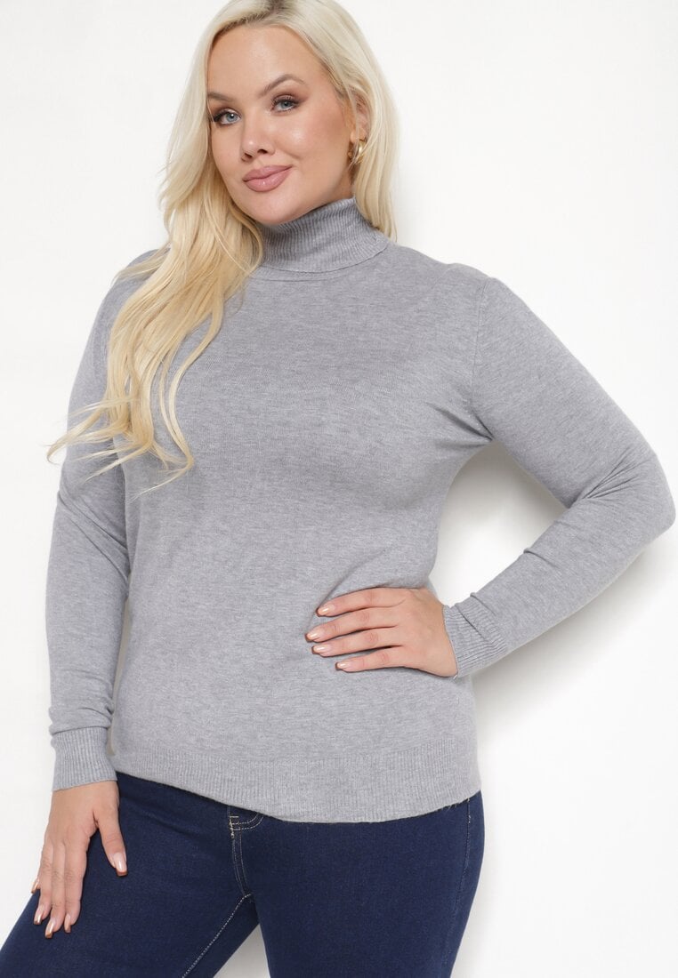 Pulover pe gât Gri