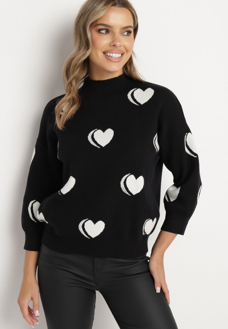 Pulover Negru cu alb