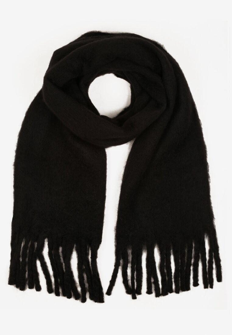Eșarfă Negru cu Franjuri Decorative Esariana