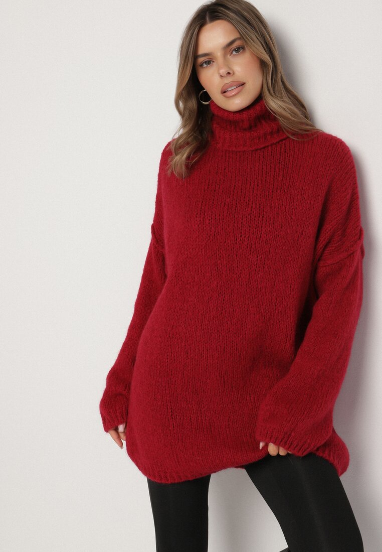 Pulover pe gât Bordo
