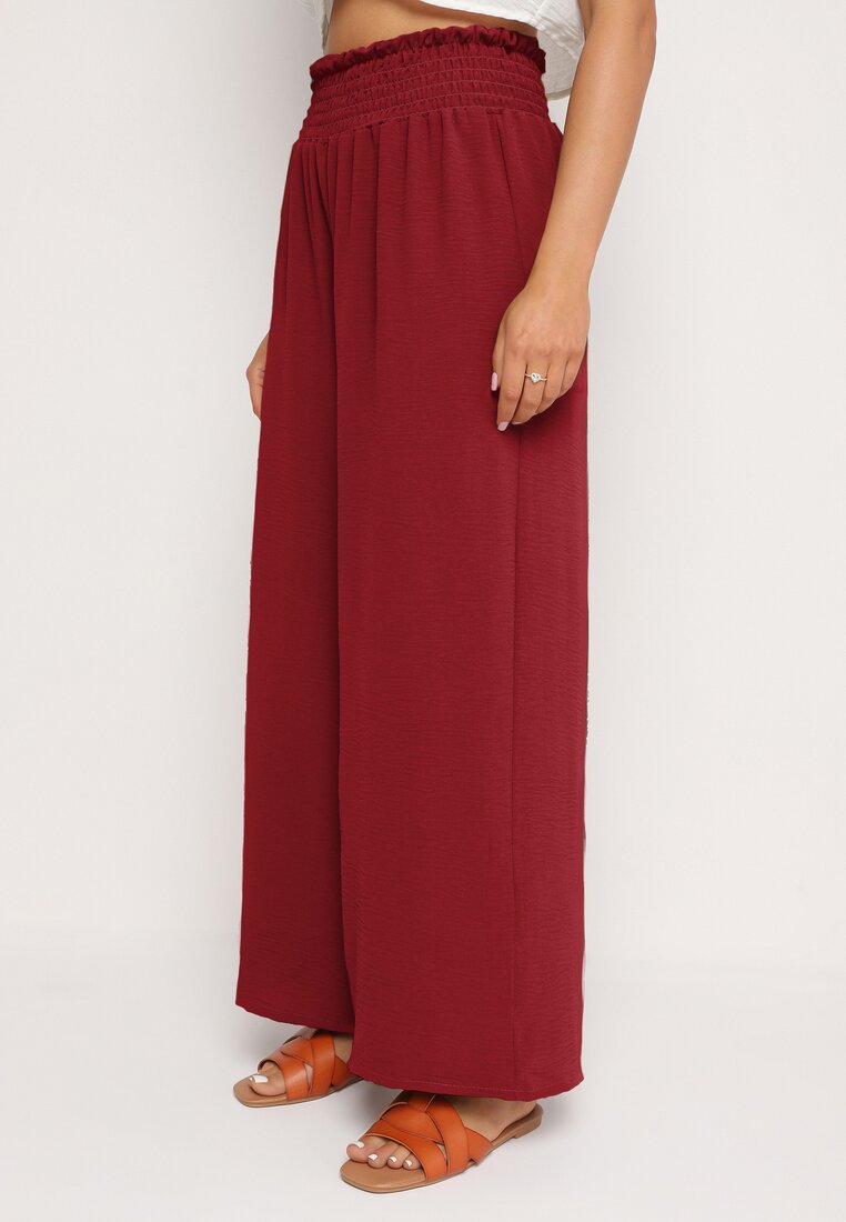 Pantaloni Visinii Largi cu Talie Înaltă Finisați cu Elastic în Talie Risinasa