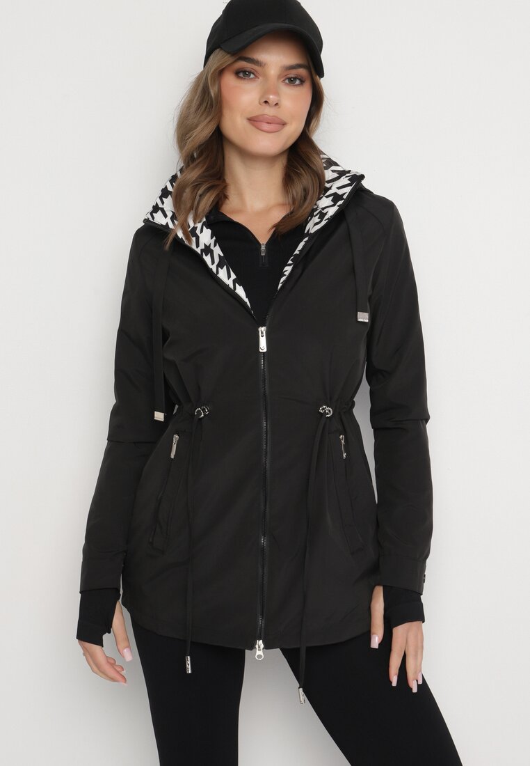 Geacă Parka Neagră cu talia ajustabilă Aridra