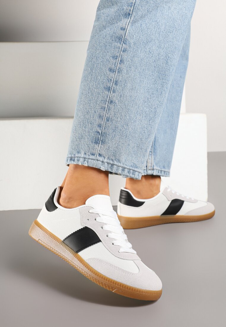 Sneakers Alb-Negru Retro în Stil Teniși Clasici Tanonea