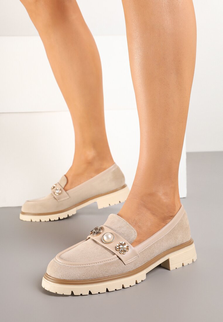 Mocasini Bej închis