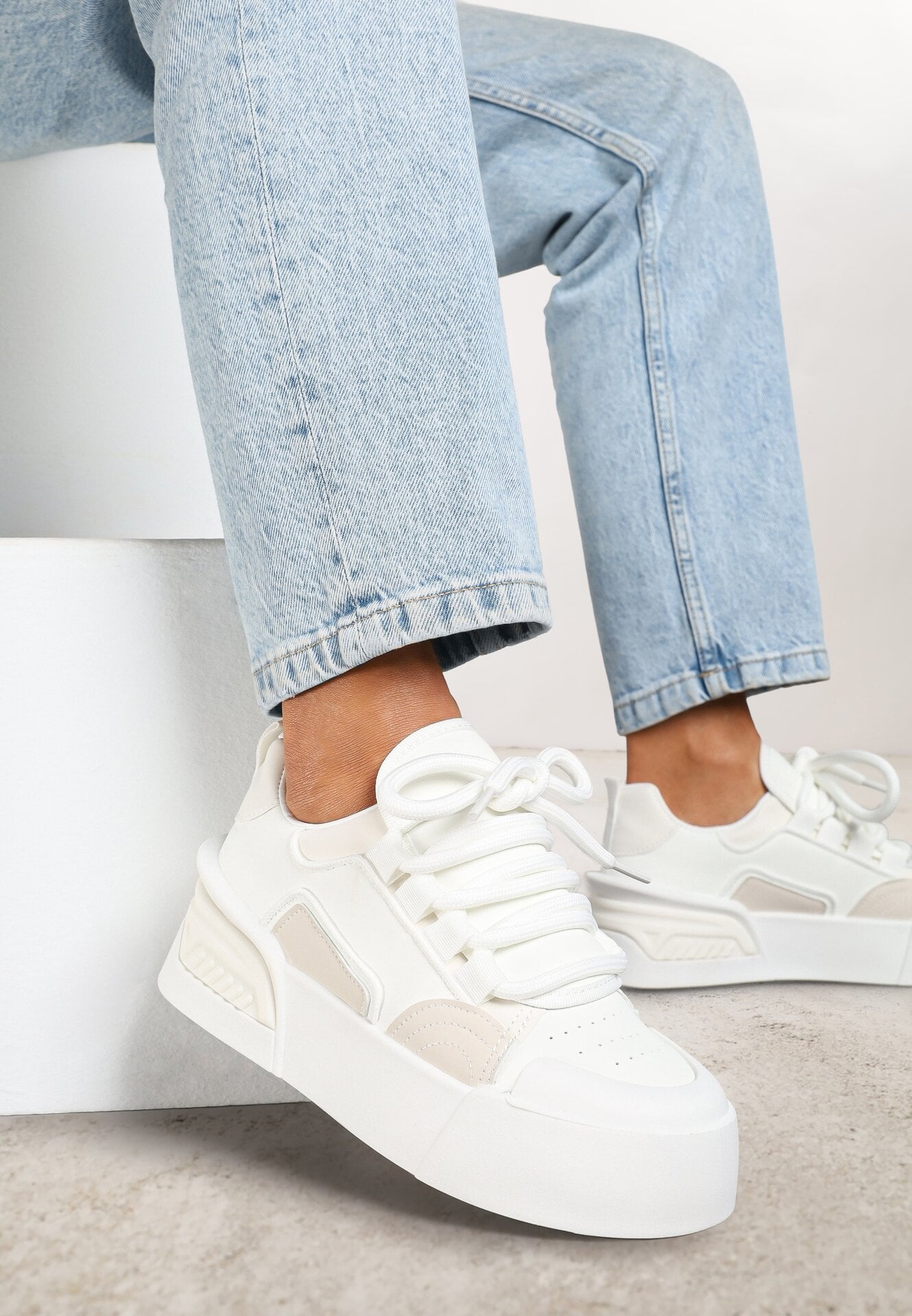 Sneakers Albi tip teniși pe talpă groasă Danimira