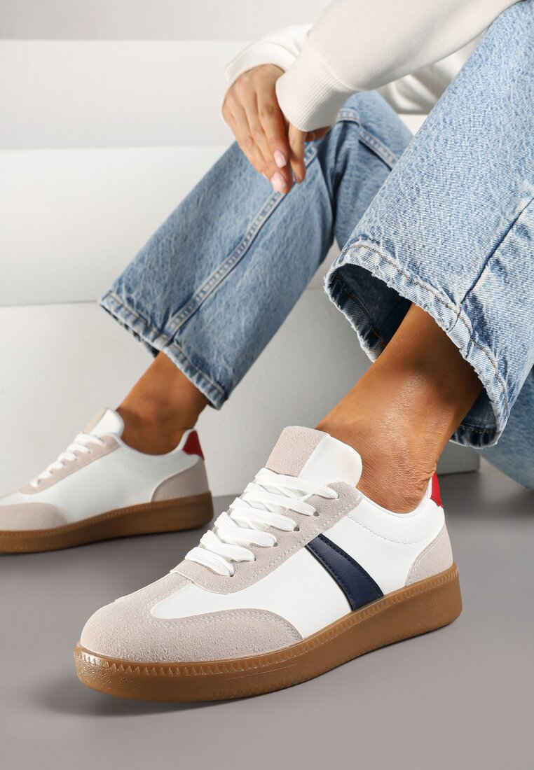 Sneakers Alb cu bleumarin