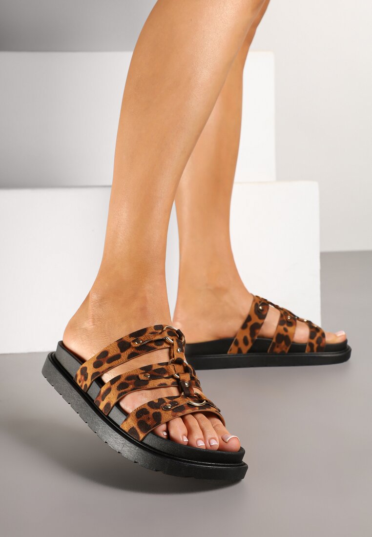 Papuci Imprimeu leopard