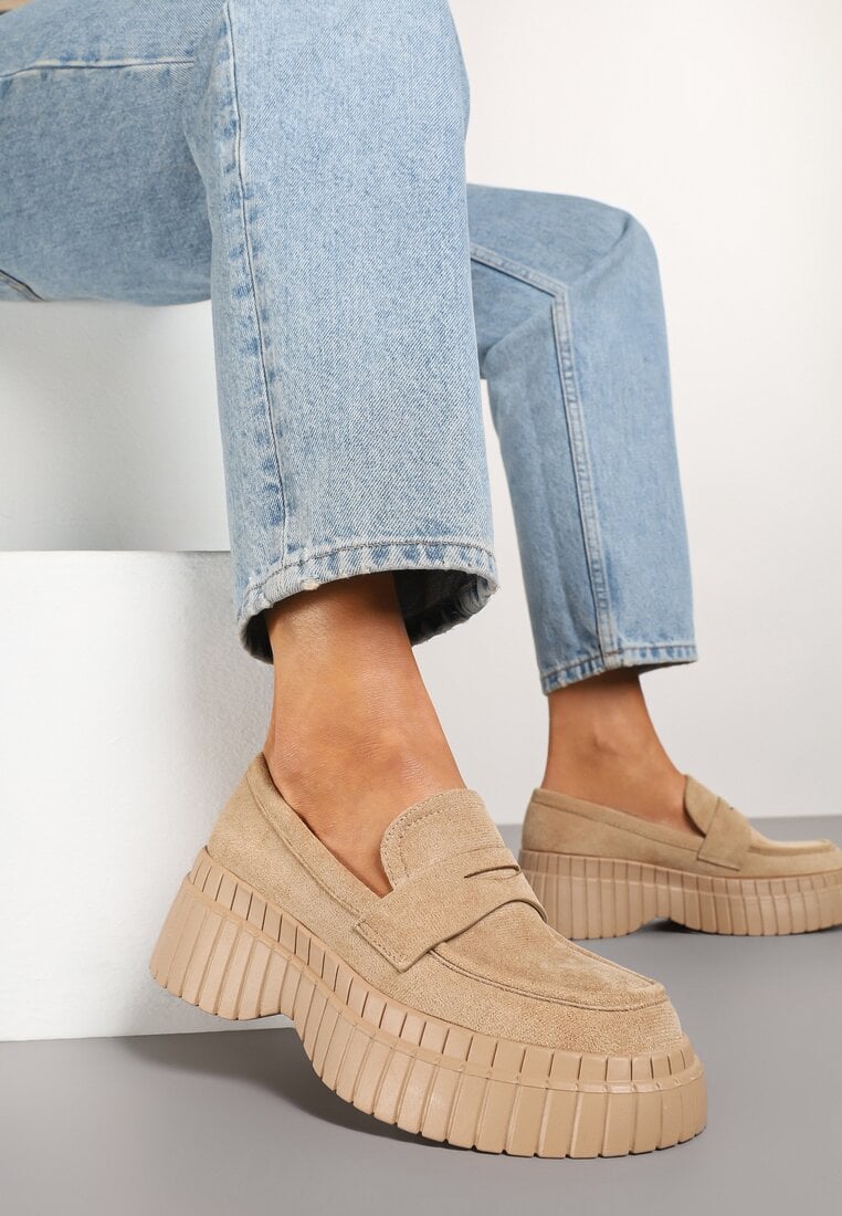 Mocasini Bej închis