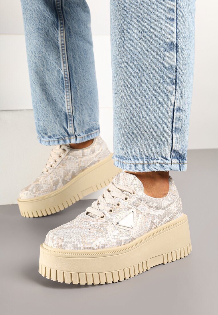 Sneakers Print piele de șarpe