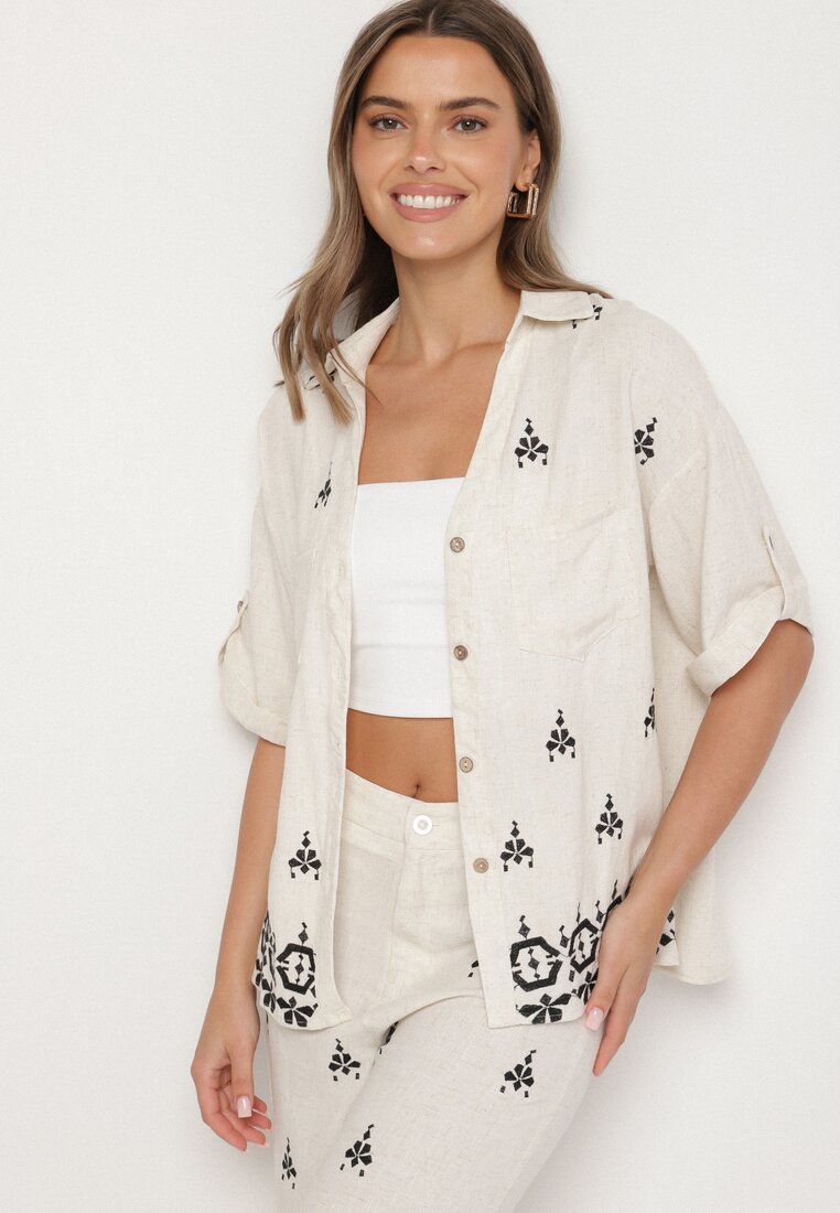 Cămașă Albă cu negru