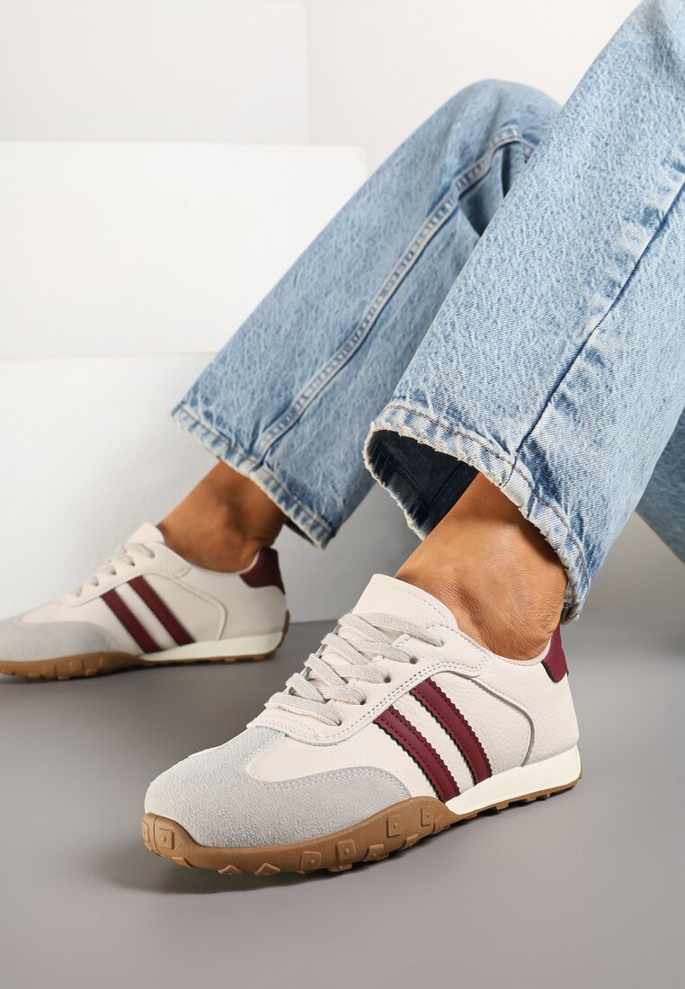 Sneakers Bej cu roșu