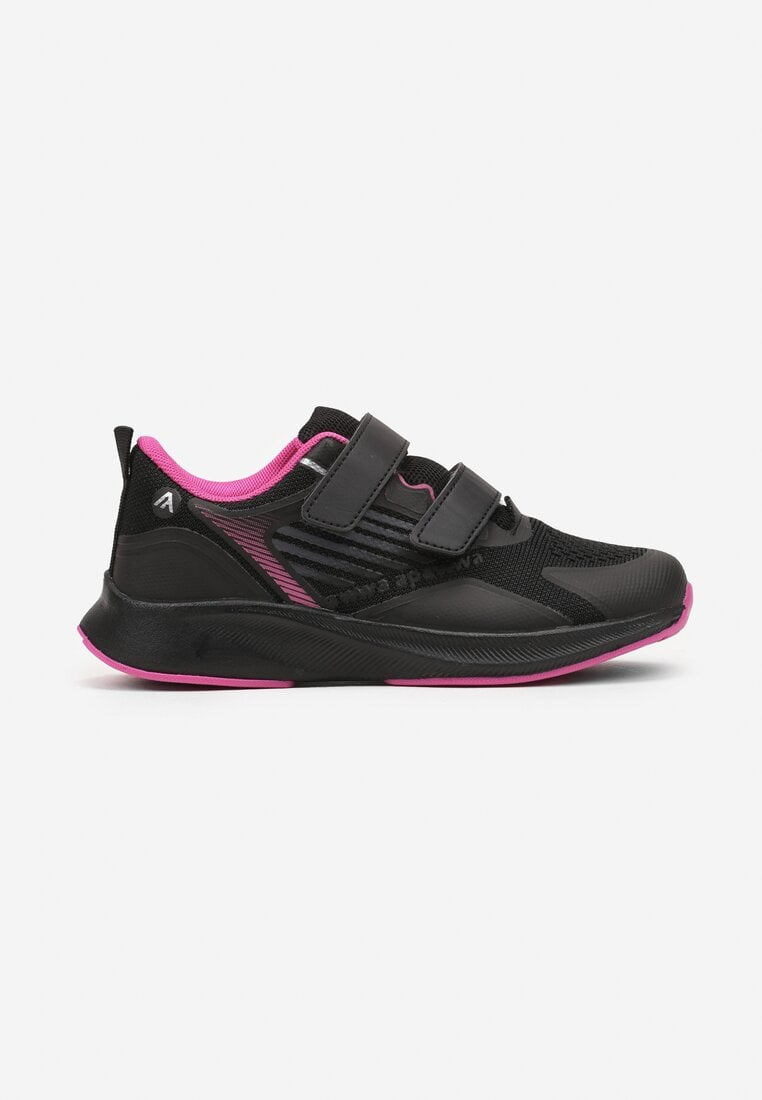 Pantofi Sport Negru-Fuchsia Sneakers cu Partea Superioară Reliefată Fonwin