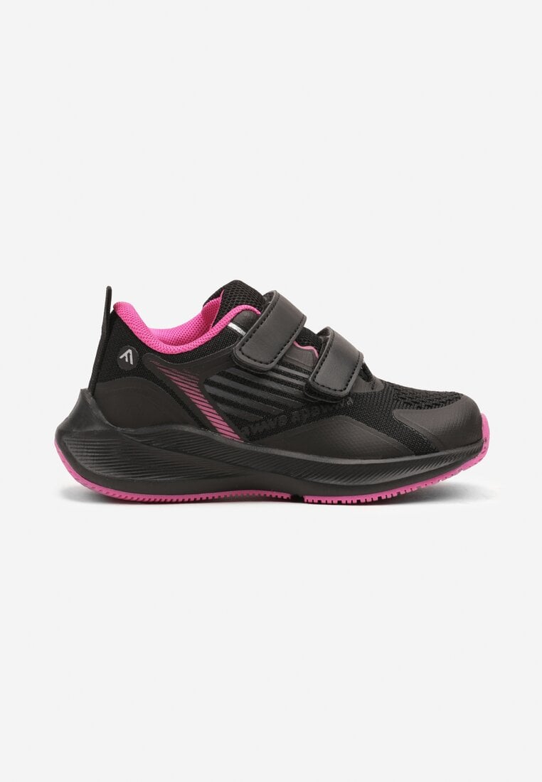 Pantofi sport negru și fuchsia Sneakersy cu relief decorativ Fonora