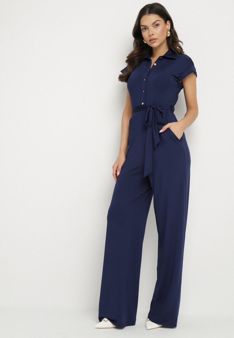 Salopetă granat tip cămașă din viscoză cu mânecă scurtă și cordon Minorita