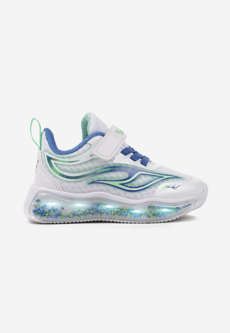 Pantofi sport Albi cu Talpă Luminoasă și Închidere cu Scai Farilne