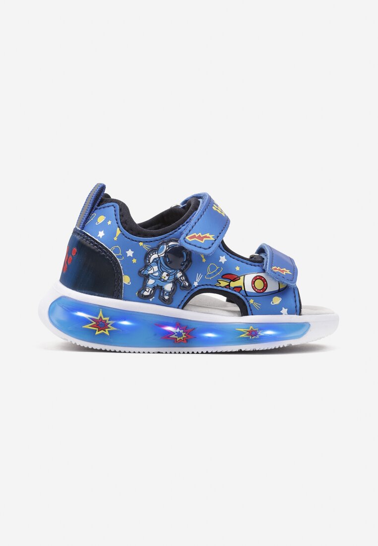 Sandale Albastre cu Talpă Luminoasă și Branț din Piele Penilsa