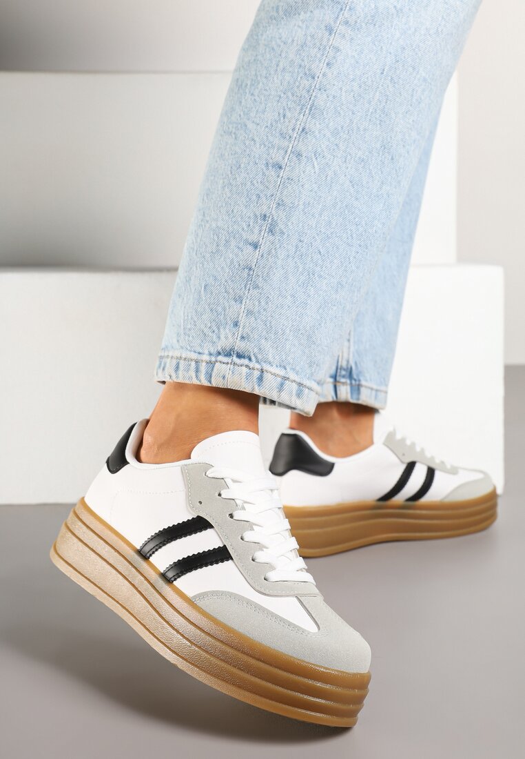 Sneakers Alb cu negru