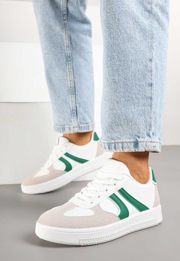 Sneakers Alb cu verde