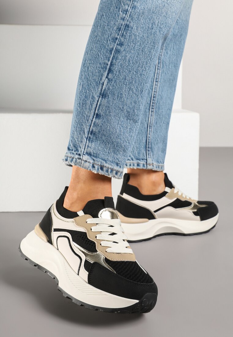 Adidași Negri în stil Streetwear cu Talpă Groasă Zelluria