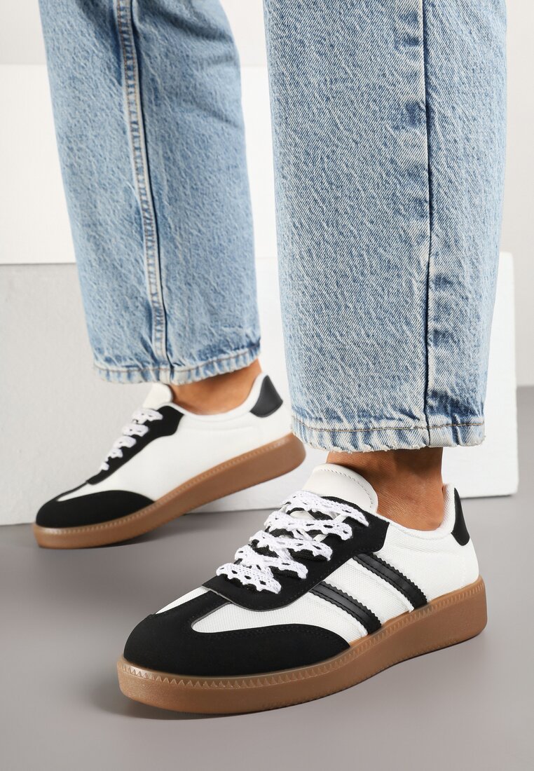 Adidași Negru-Alb în Stil Tenis Lurilola