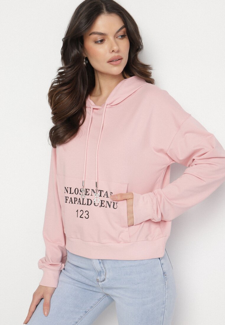 Hanorac Casual Roz cu Buzunar Zelotia