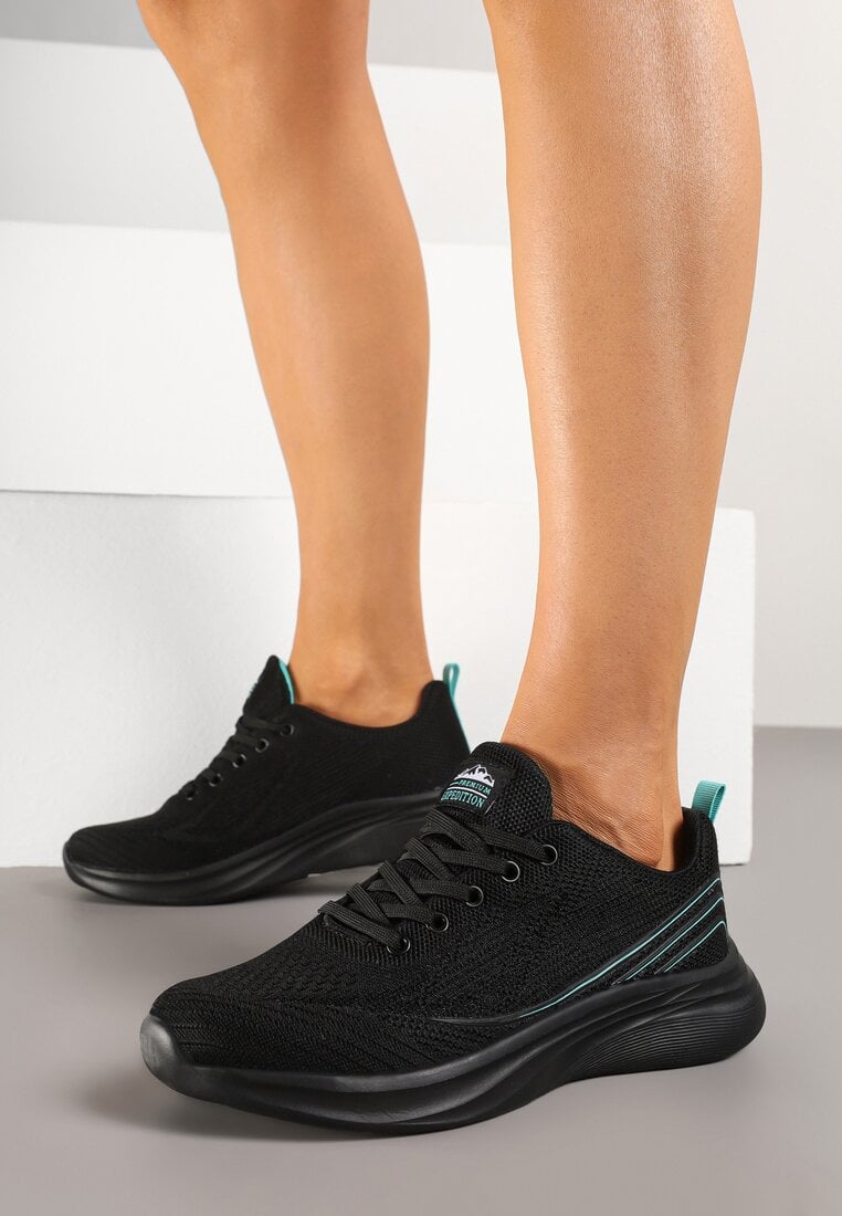 Pantofi sport Negru cu verde mentă
