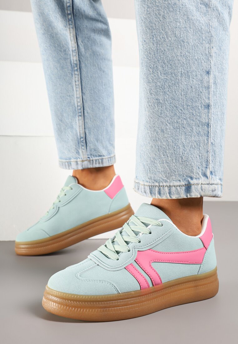 Adidași Verde deschis în Stil Tenisi Iconici cu Cusături Decorative Alanithra