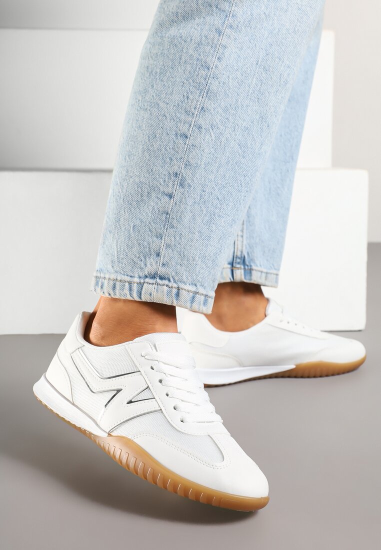 Adidași Albi în Stilul Tenișilor Iconici cu Cusături Decorative Elanicia