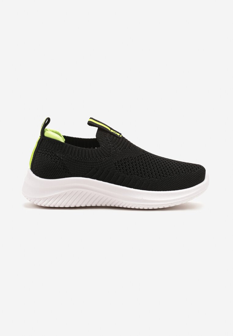 Pantofi sport Negru-Verde Sneakers cu Partea superioară elastică Liasoria