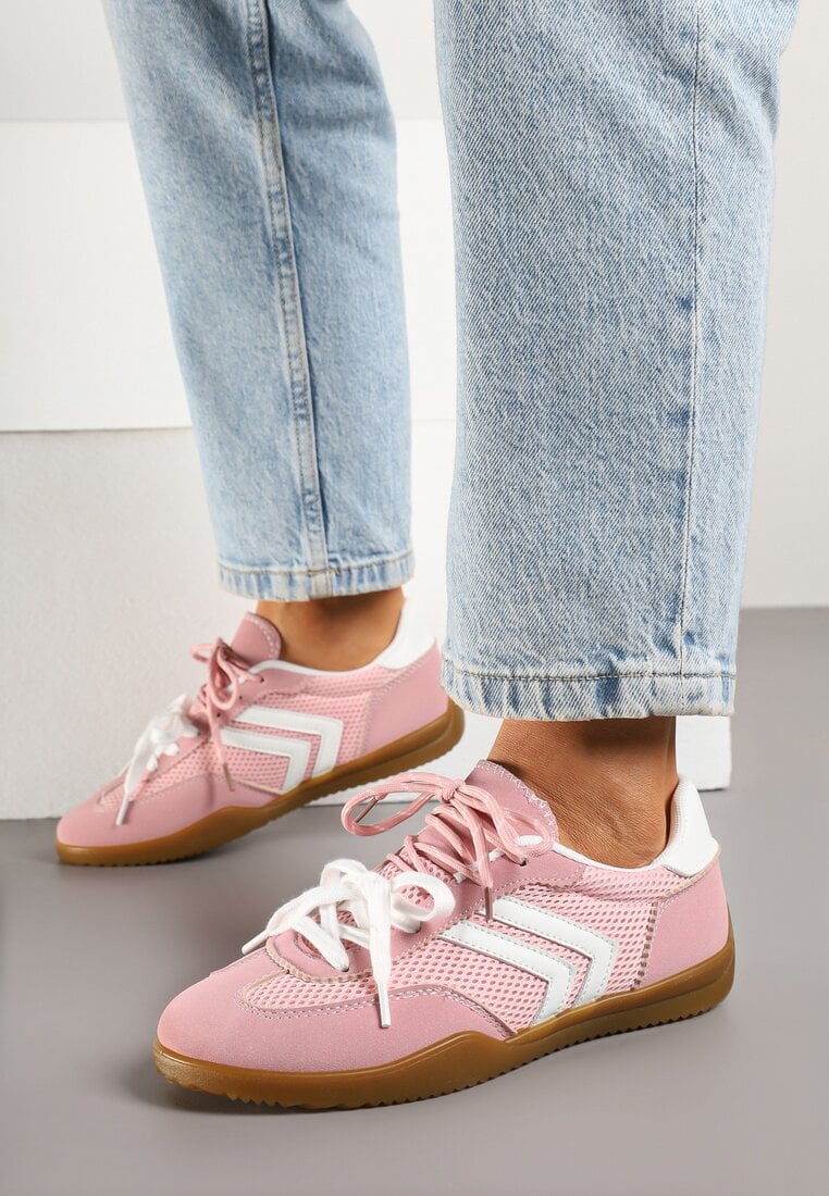 Sneakers Tenisi Roz cu Motiv Geometric Telanilia