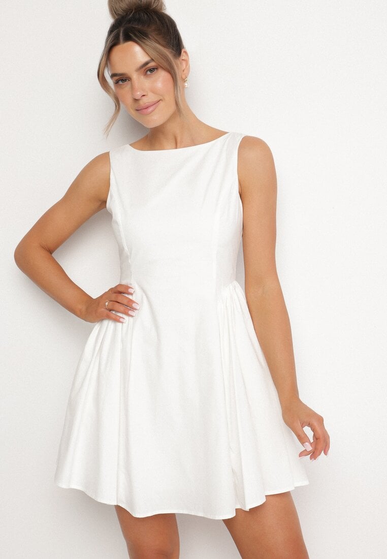 Rochie Albă De Bumbac Cloș Lavione