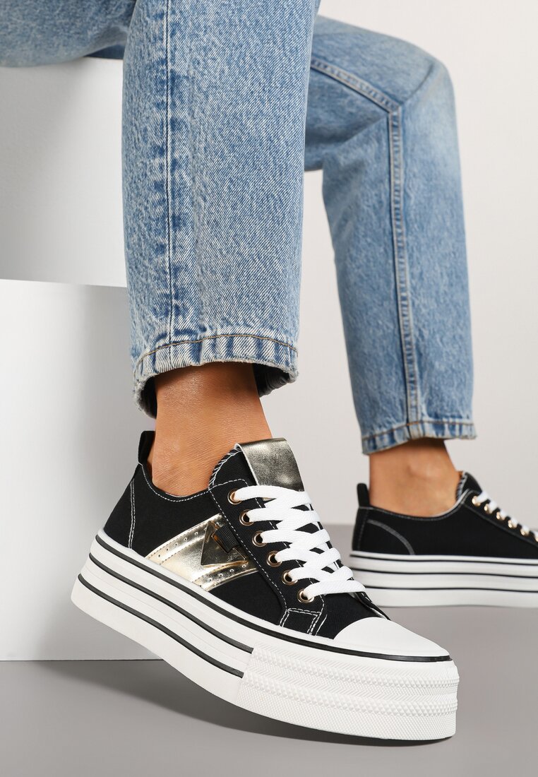 Tenisi Negri cu talpă groasă cu inserție metalică Telarella