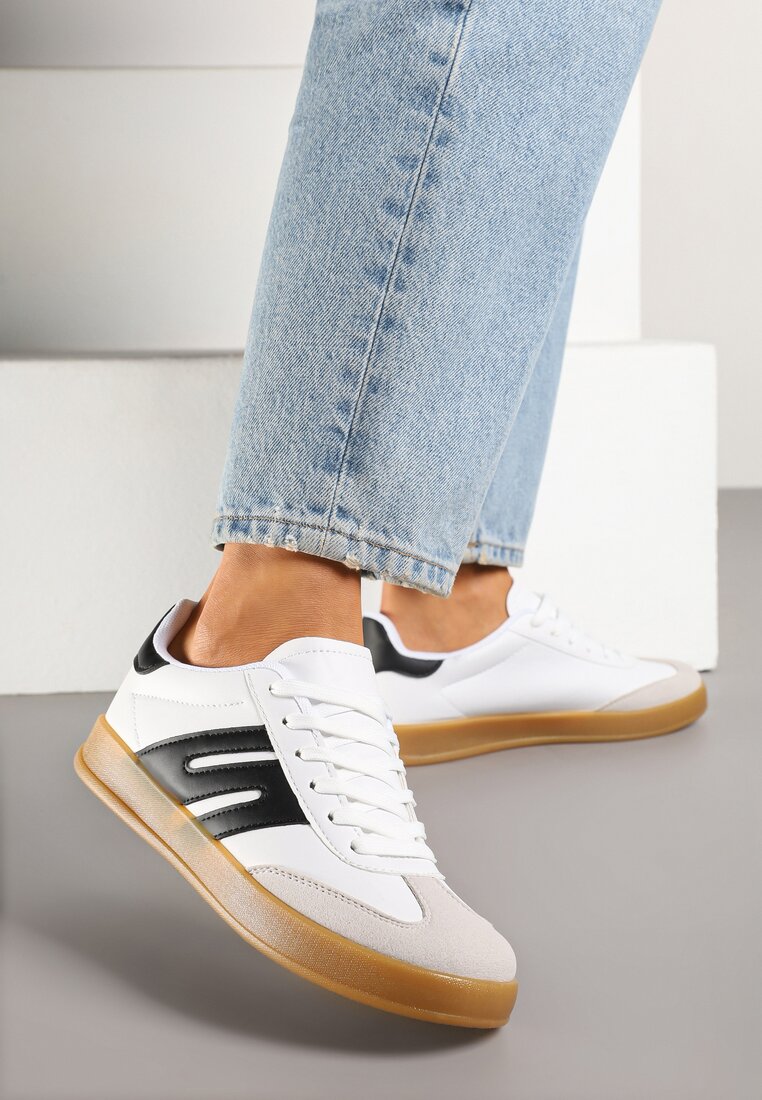 Sneakers Alb cu negru