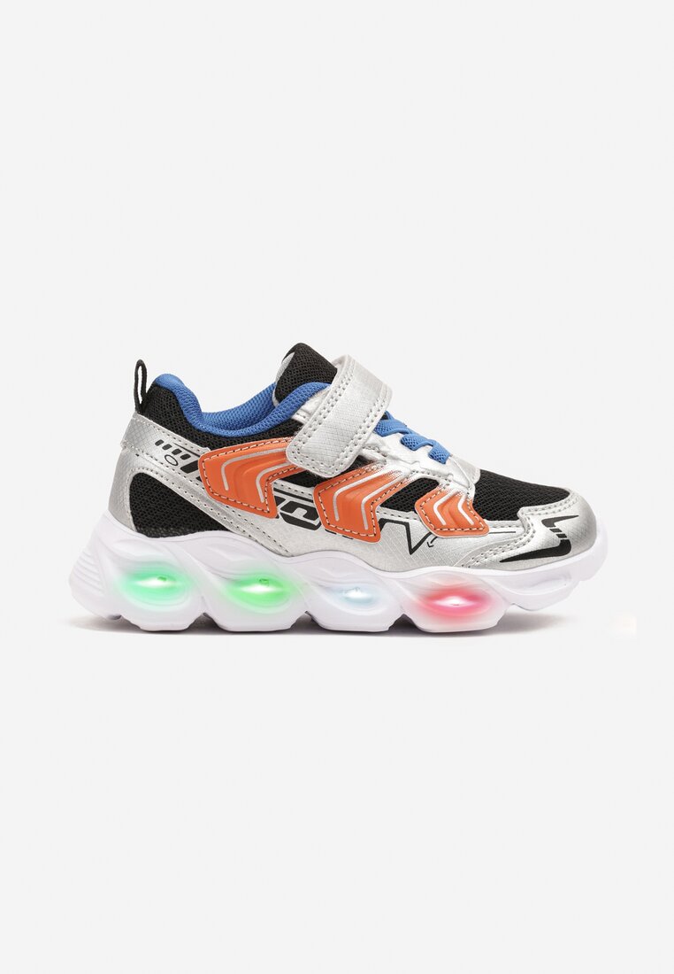 Pantofi Sport Sneakers Gri-Negru Decorați cu Lumini LED Sollevi