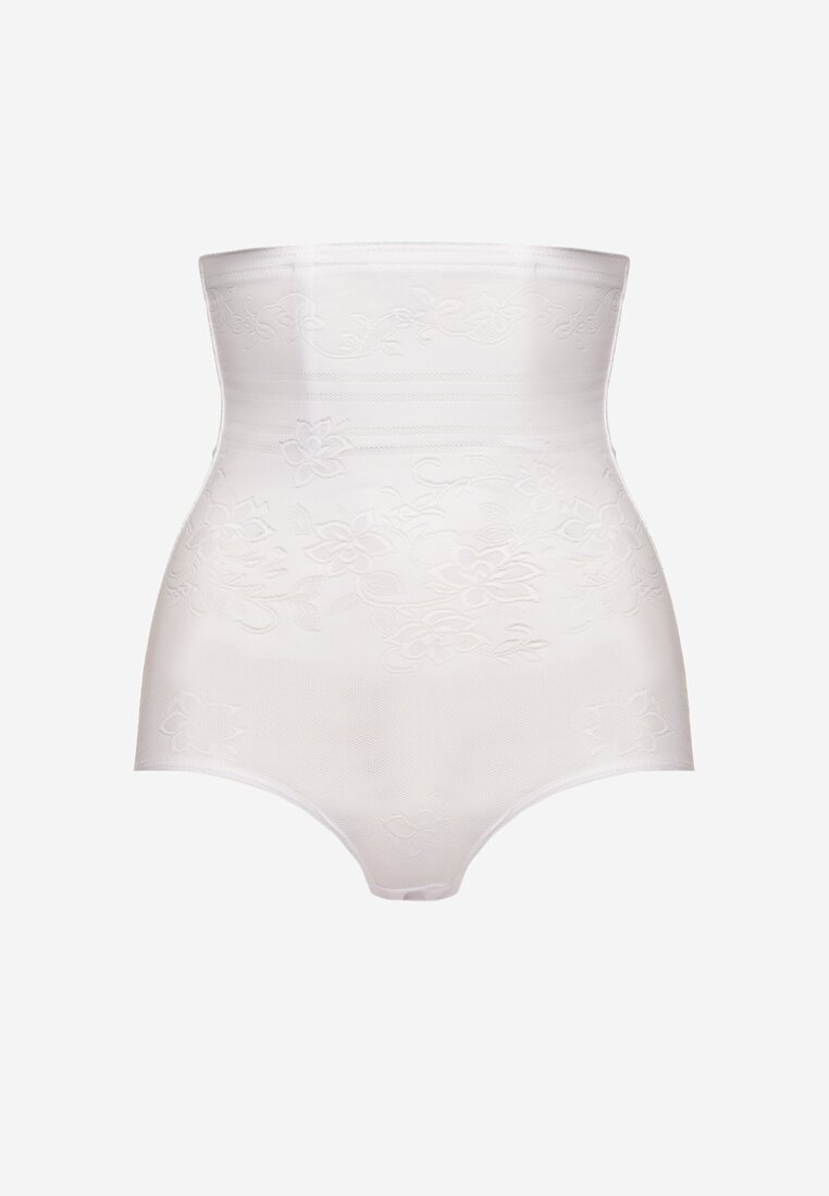 Chiloți modelatori albi cu Talie Înaltă cu Imprimeu Floral Vivisaria