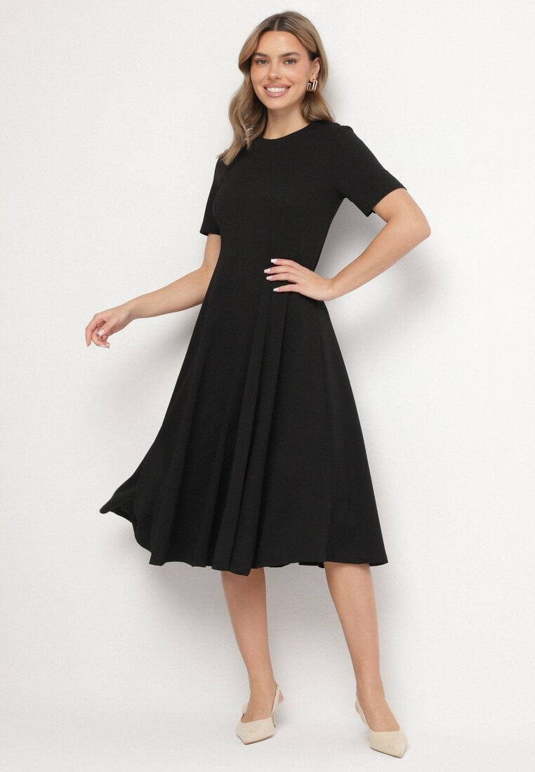 Rochie Neagră Cloche cu talie marcată Telorwena