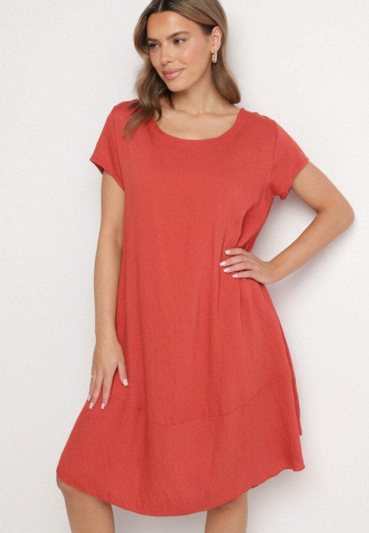 Rochie Roșie Cloș din viscoză Trivoria