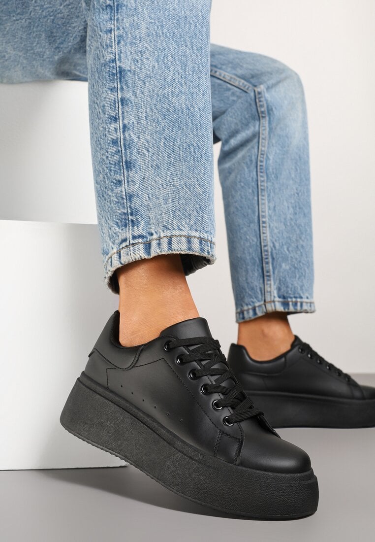 Sneakers Negri Clasici cu Talpă Groasă Ardisne