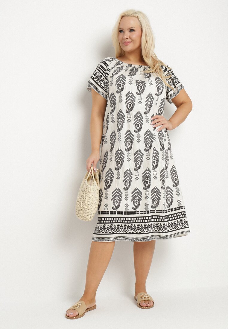 Rochie Neagră din viscoză cu model Boho Ellivra