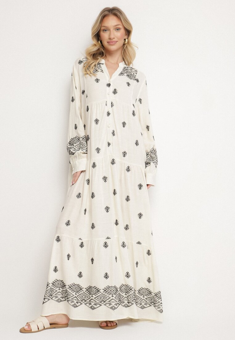 Rochie Albă cu negru