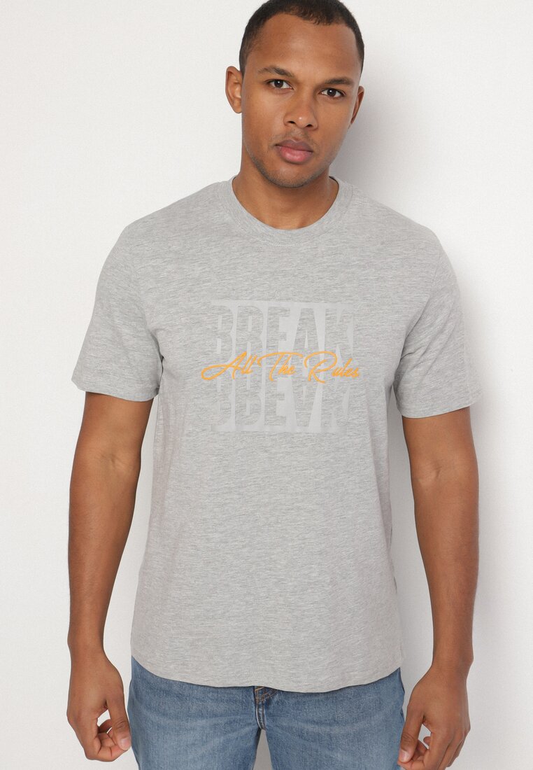 Tricou Gri deschis din bumbac cu imprimeu Tuleldia