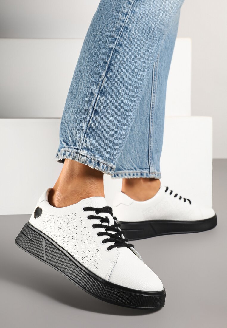 Sneakers Alb cu negru
