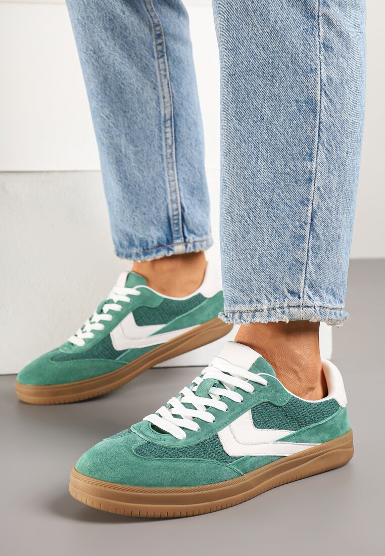 Sneakers Verzi din piele în stilul clasicilor Tenisi Falithiela