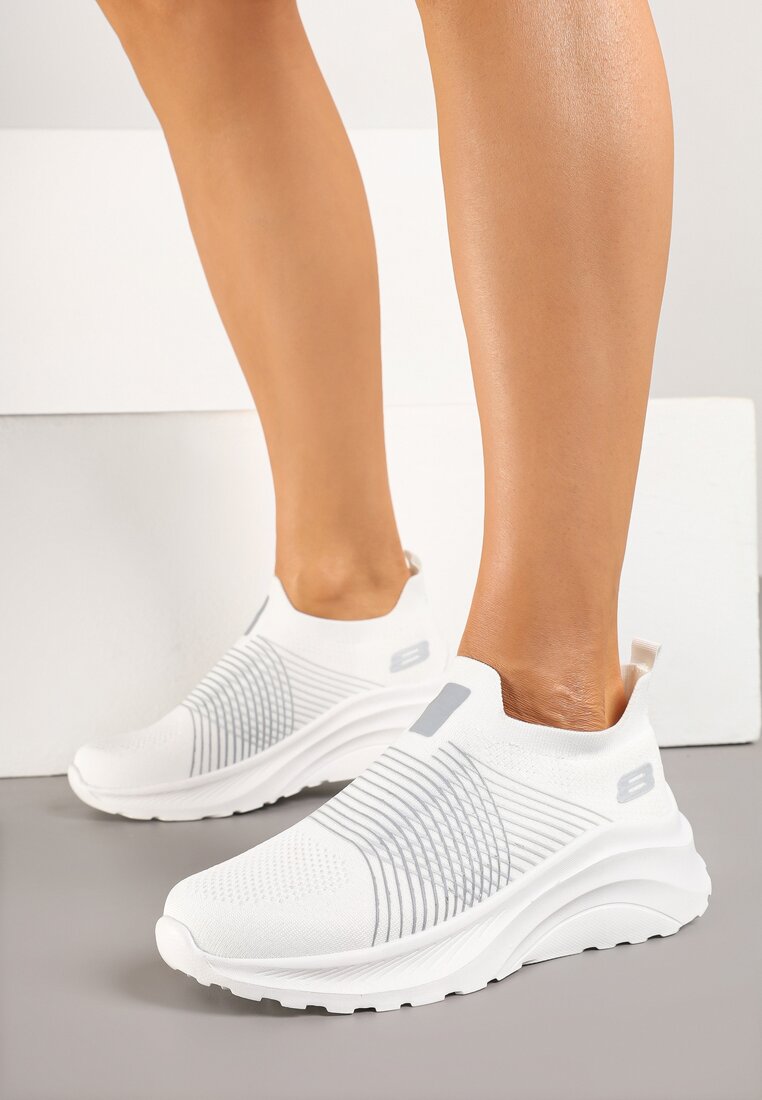 Sneakers Alb cu gri