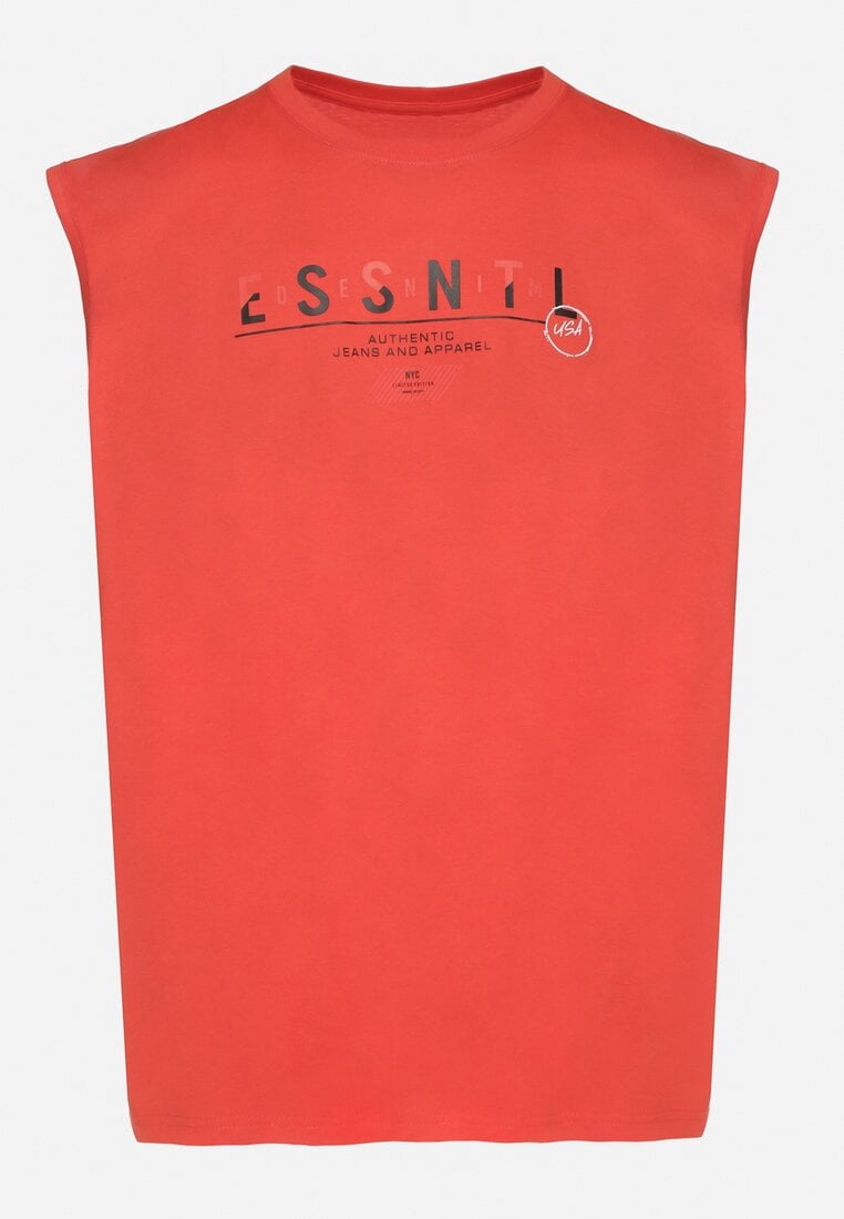 Maiou roșu din bumbac cu imprimeu decorativ Poleldi