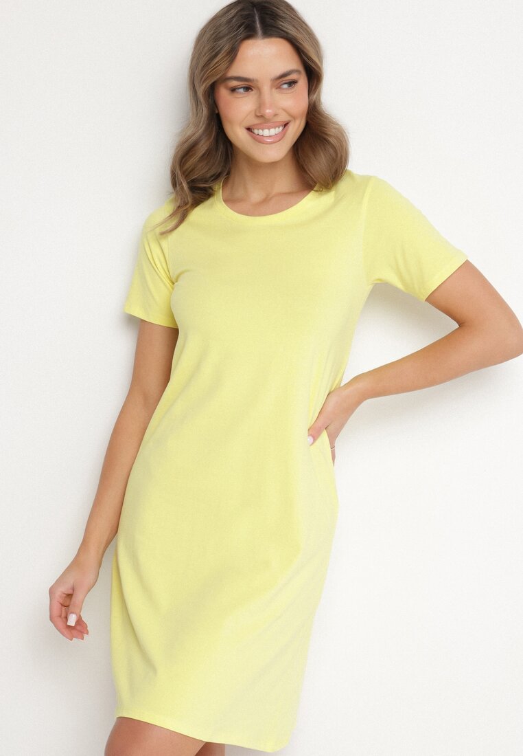 Rochie Galbenă de Bumbac tip tricou Nilisea