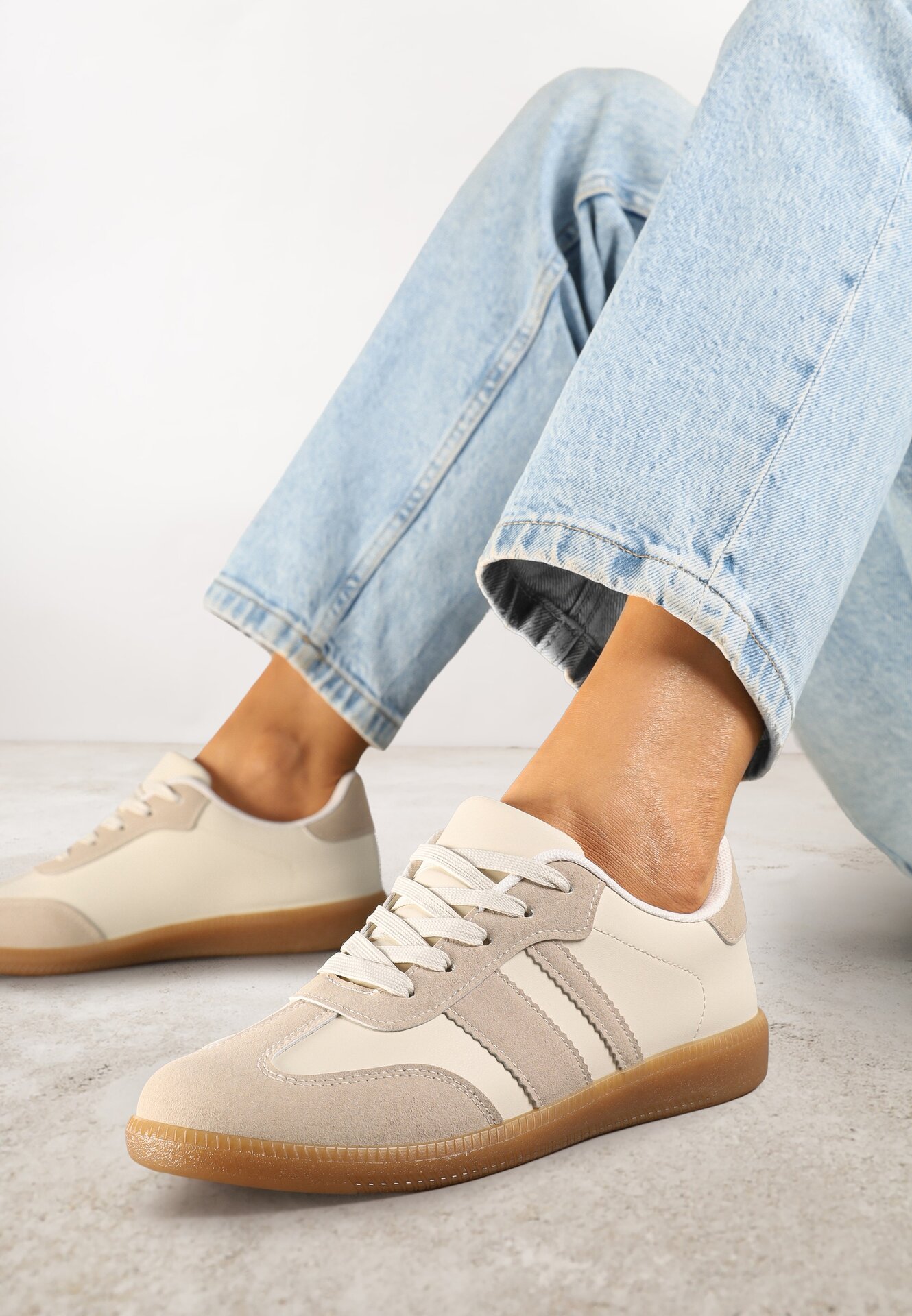 Sneakers și Teniși Bej închis cu Dungi Decorative Danavin