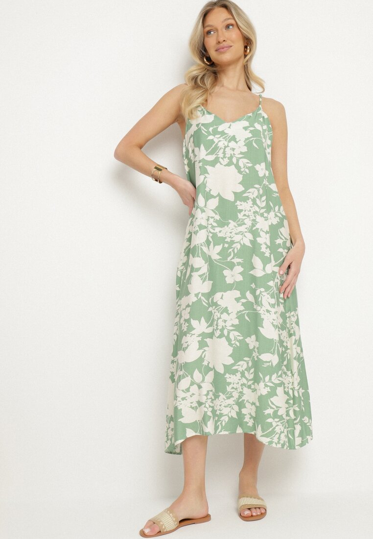 Rochie Verde cu crem