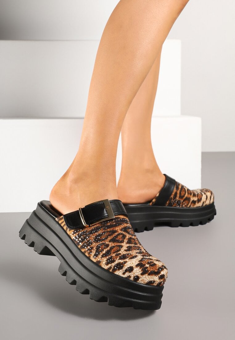 Papuci Imprimeu leopard