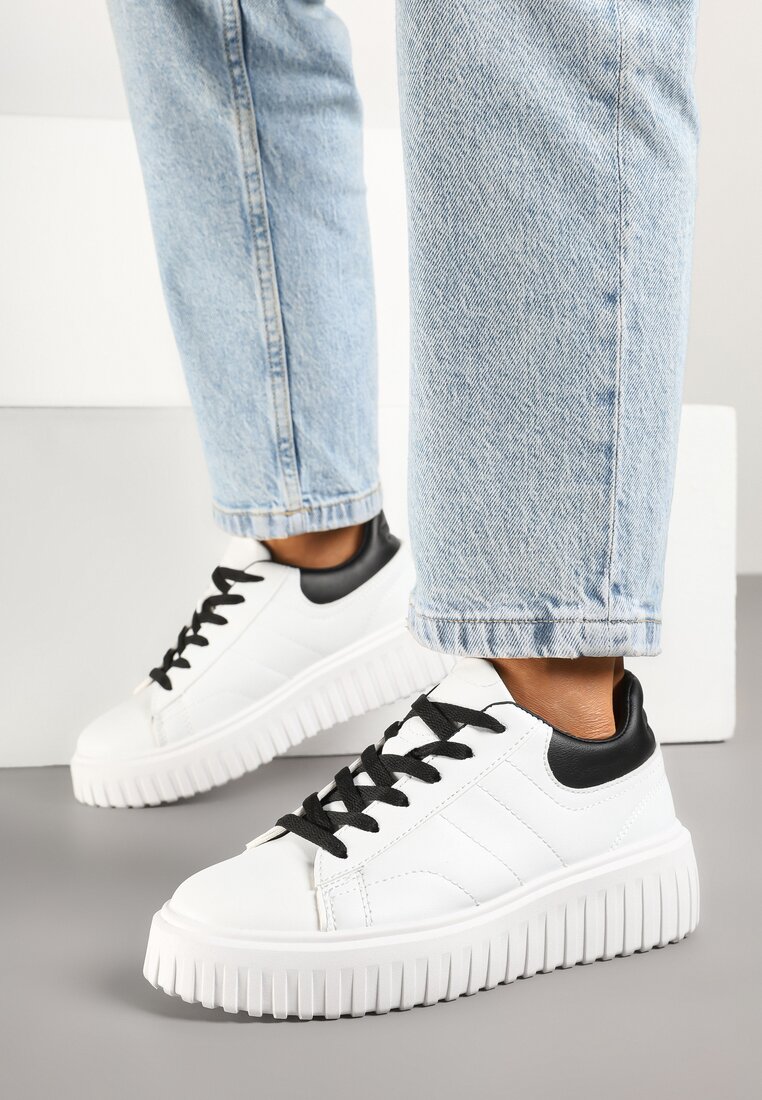 Sneakers Alb cu negru